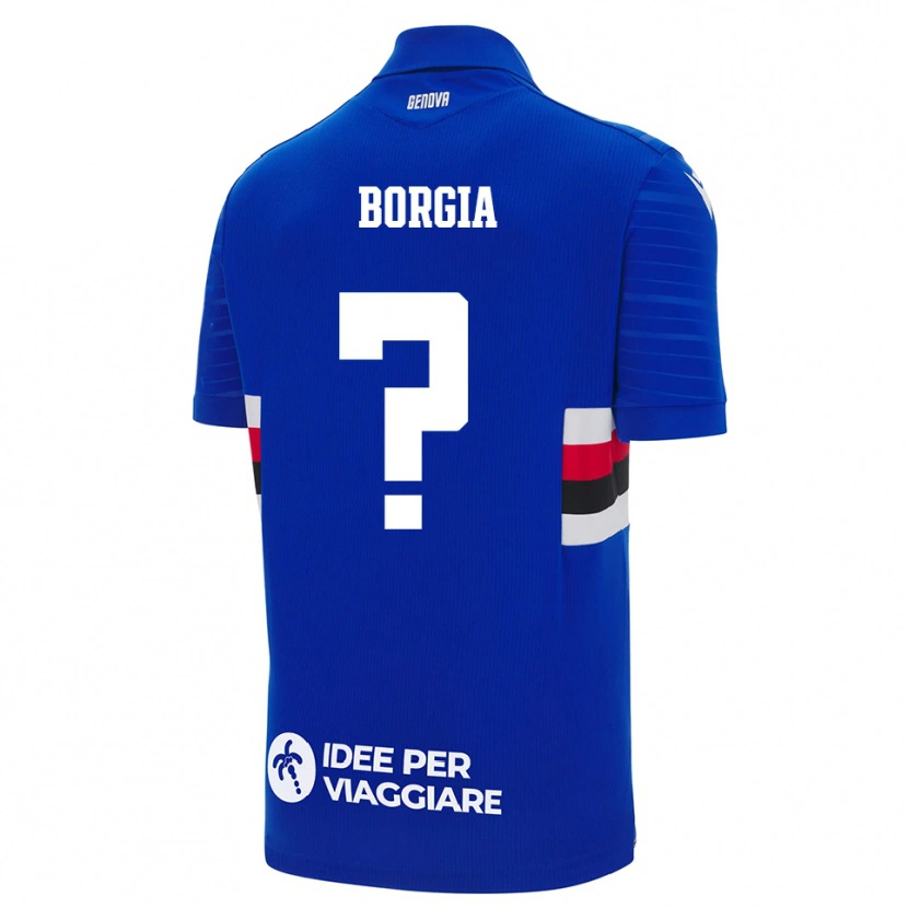 Danxen Kvinder Francesco Borgia #0 Blå Hvid Hjemmebane Spillertrøjer 2025/26 Trøje T-Shirt