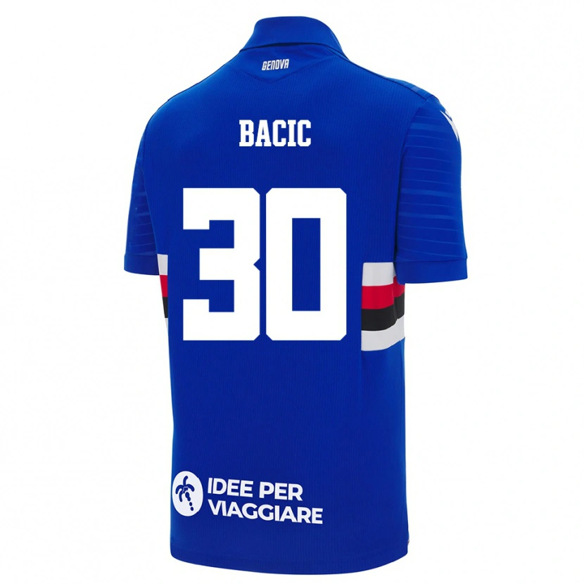Danxen Kvinder Mateo Bacic #30 Blå Hvid Hjemmebane Spillertrøjer 2025/26 Trøje T-Shirt