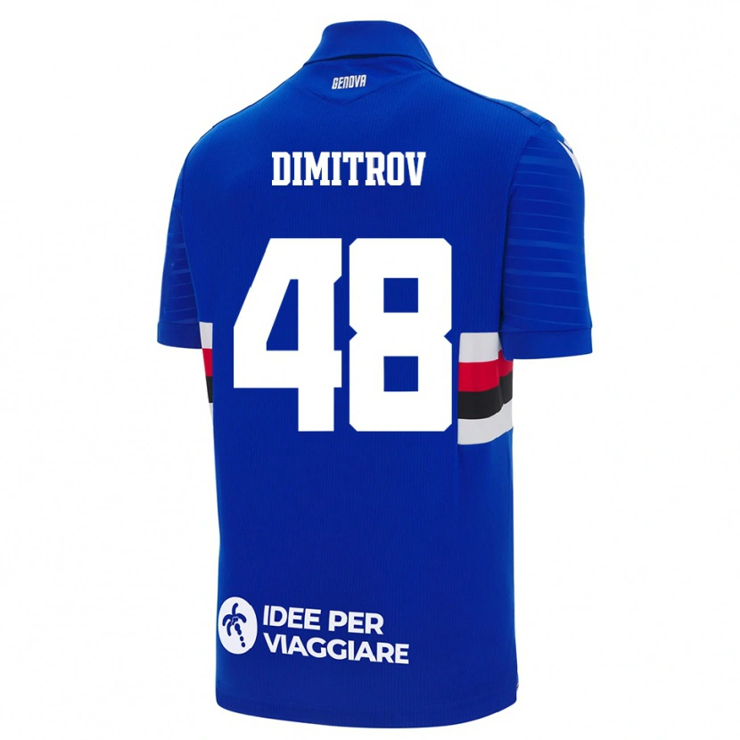 Danxen Kvinder Martin Dimitrov #48 Blå Hvid Hjemmebane Spillertrøjer 2025/26 Trøje T-Shirt