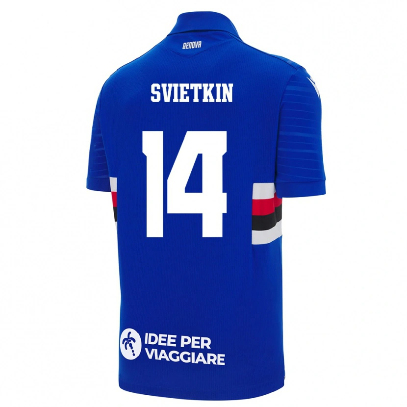 Danxen Kvinder Tomas Svietkin #14 Blå Hvid Hjemmebane Spillertrøjer 2025/26 Trøje T-Shirt