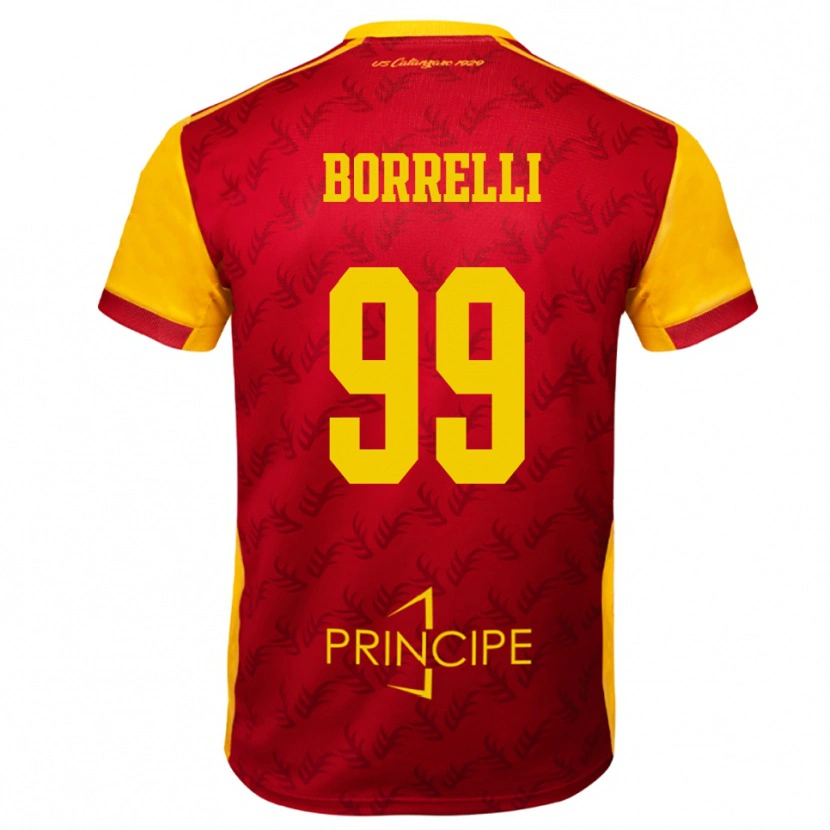 Danxen Kvinder Edoardo Borrelli #99 Gul Rød Hjemmebane Spillertrøjer 2025/26 Trøje T-Shirt