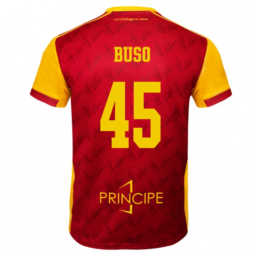 Danxen Kvinder Nicolò Buso #45 Gul Rød Hjemmebane Spillertrøjer 2025/26 Trøje T-Shirt