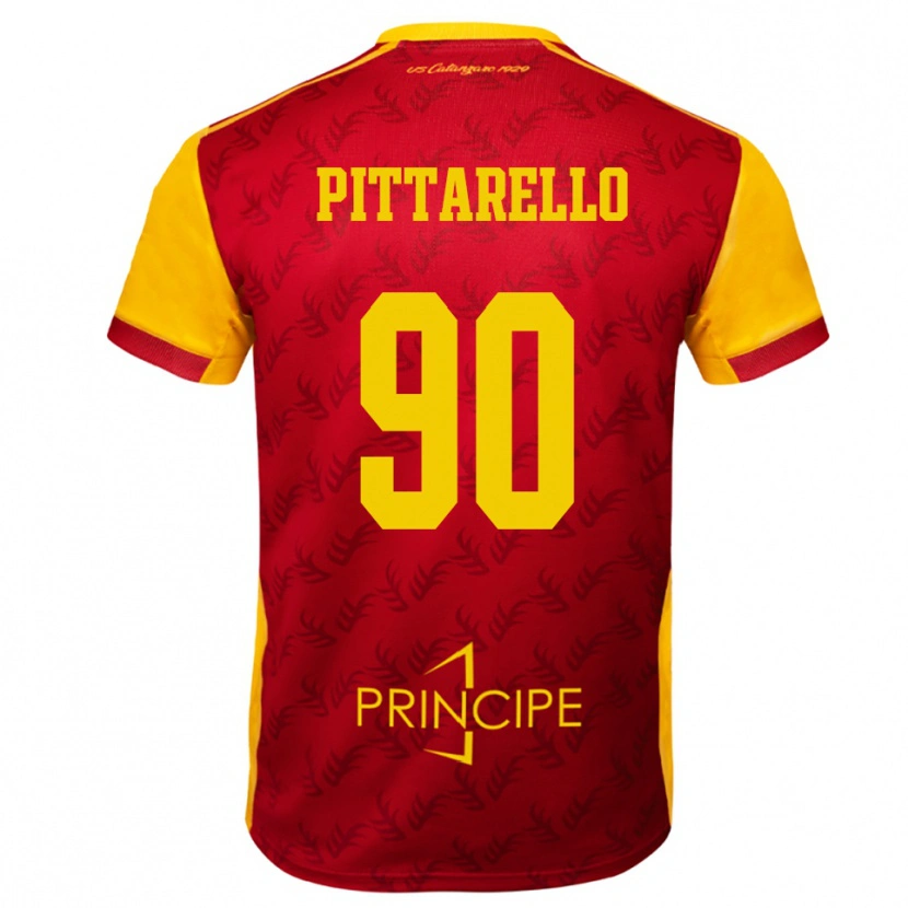 Danxen Kvinder Filippo Pittarello #90 Gul Rød Hjemmebane Spillertrøjer 2025/26 Trøje T-Shirt