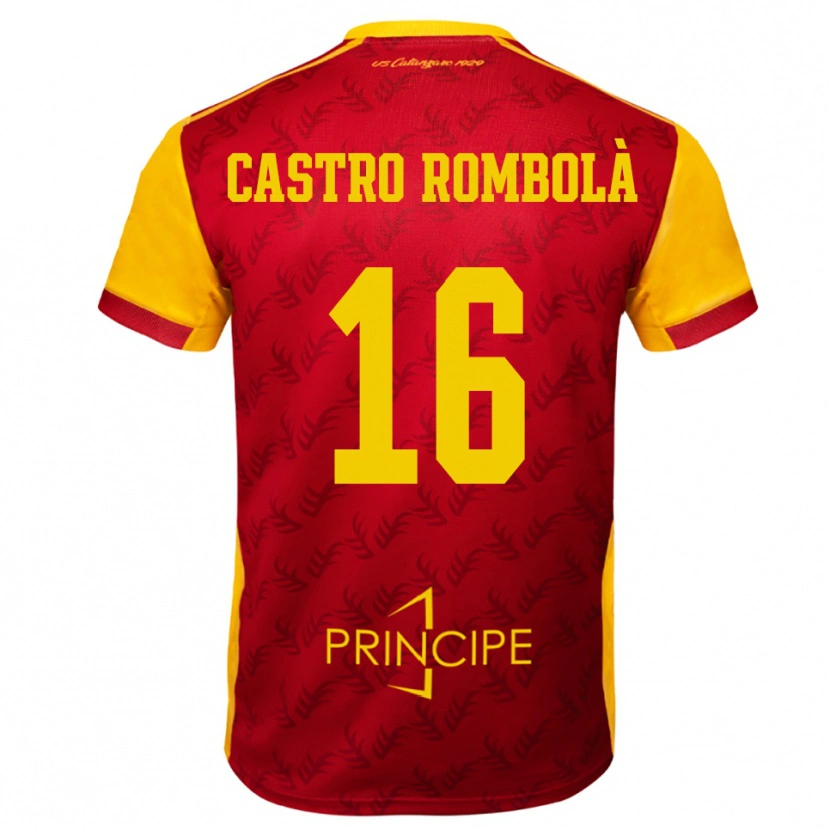 Danxen Kvinder Carlo Castro Rombolà #16 Gul Rød Hjemmebane Spillertrøjer 2025/26 Trøje T-Shirt