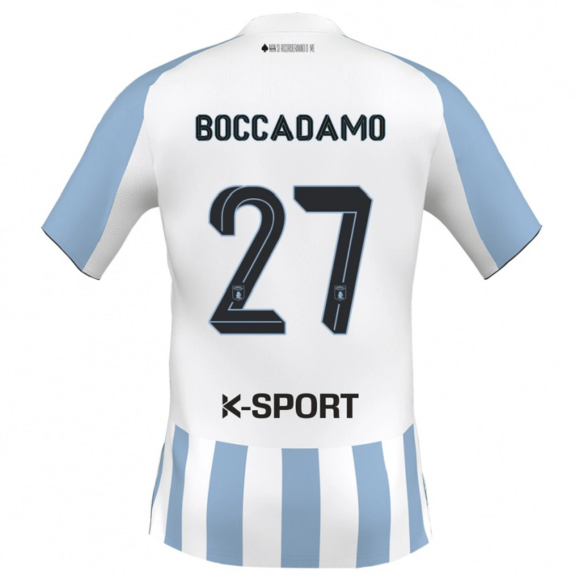 Danxen Kvinder Antonio Boccadamo #27 Hvid Himmelblå Hjemmebane Spillertrøjer 2025/26 Trøje T-Shirt
