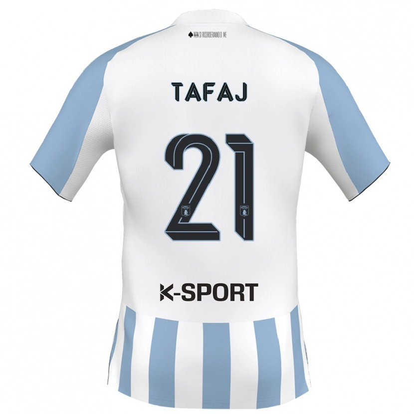 Danxen Kvinder Leo Tafaj #21 Hvid Himmelblå Hjemmebane Spillertrøjer 2025/26 Trøje T-Shirt