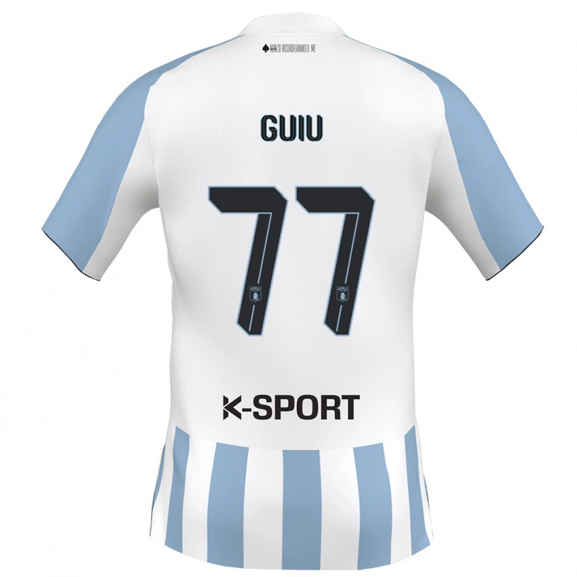 Danxen Kvinder Bernat Guiu #77 Hvid Himmelblå Hjemmebane Spillertrøjer 2025/26 Trøje T-Shirt