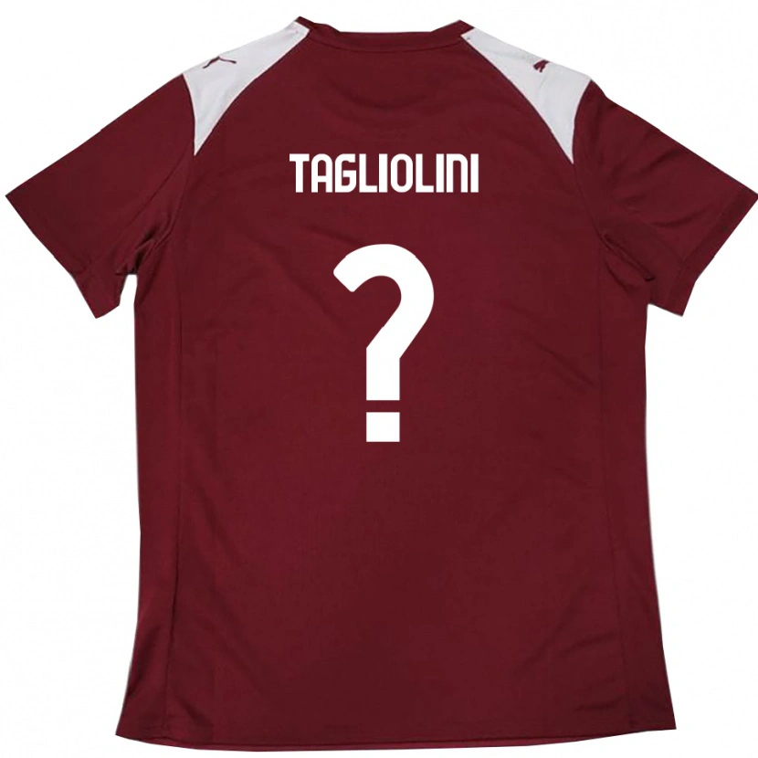 Danxen Kvinder Ludovico Tagliolini #0 Bourgogne Hvid Hjemmebane Spillertrøjer 2025/26 Trøje T-Shirt