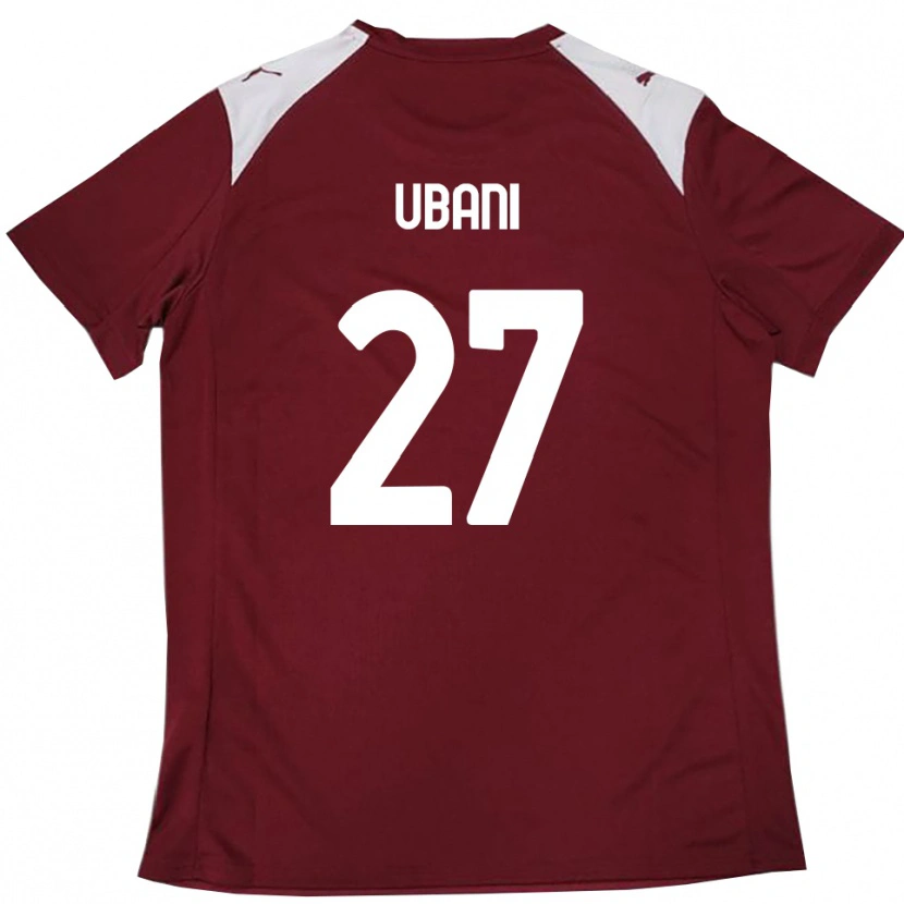 Danxen Kvinder Marlon Ubani #27 Bourgogne Hvid Hjemmebane Spillertrøjer 2025/26 Trøje T-Shirt