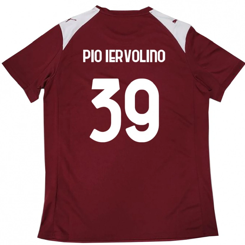 Danxen Kvinder Antonio Pio Iervolino #39 Bourgogne Hvid Hjemmebane Spillertrøjer 2025/26 Trøje T-Shirt