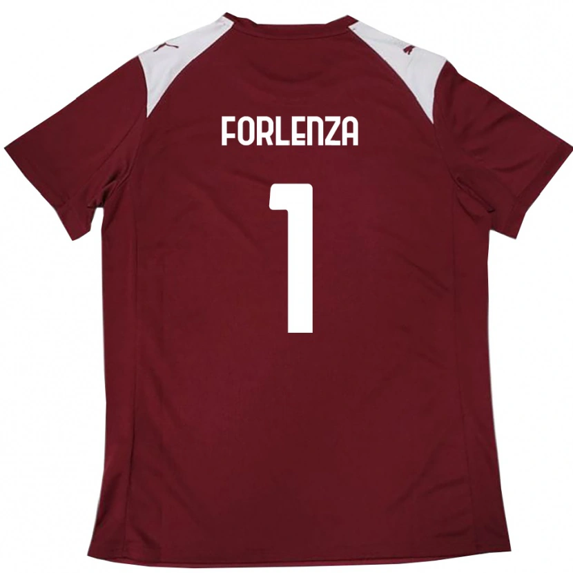 Danxen Kvinder Carlo Forlenza #1 Bourgogne Hvid Hjemmebane Spillertrøjer 2025/26 Trøje T-Shirt