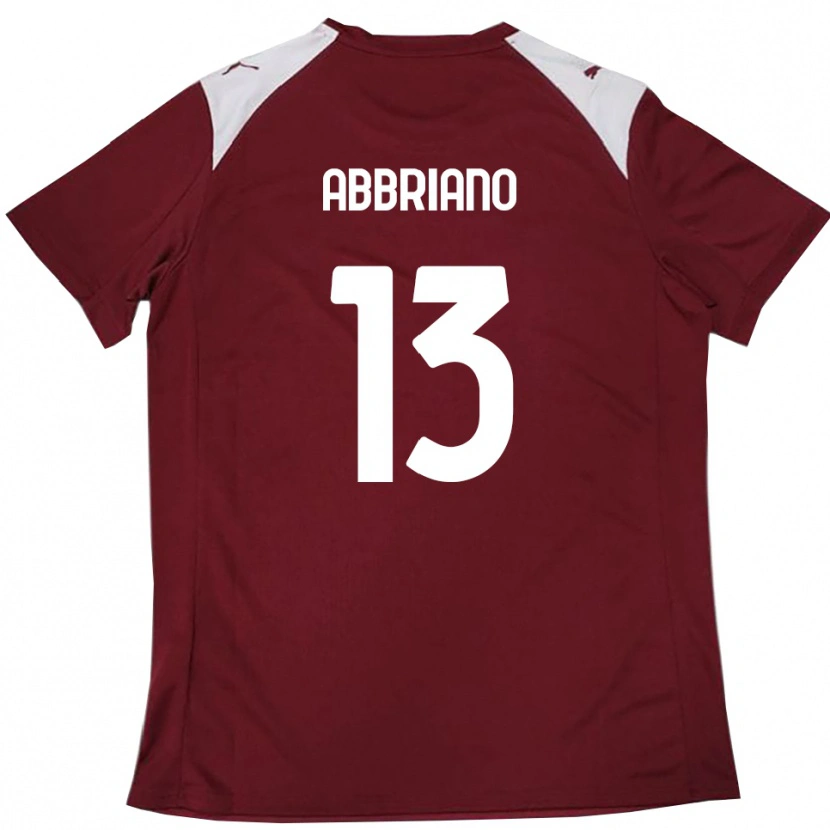 Danxen Kvinder William Abbriano #13 Bourgogne Hvid Hjemmebane Spillertrøjer 2025/26 Trøje T-Shirt