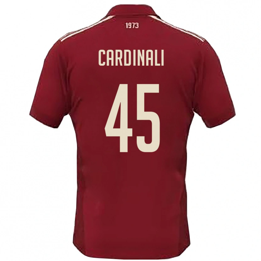 Danxen Kvinder Matteo Cardinali #45 Bourgogne Hvid Hjemmebane Spillertrøjer 2025/26 Trøje T-Shirt