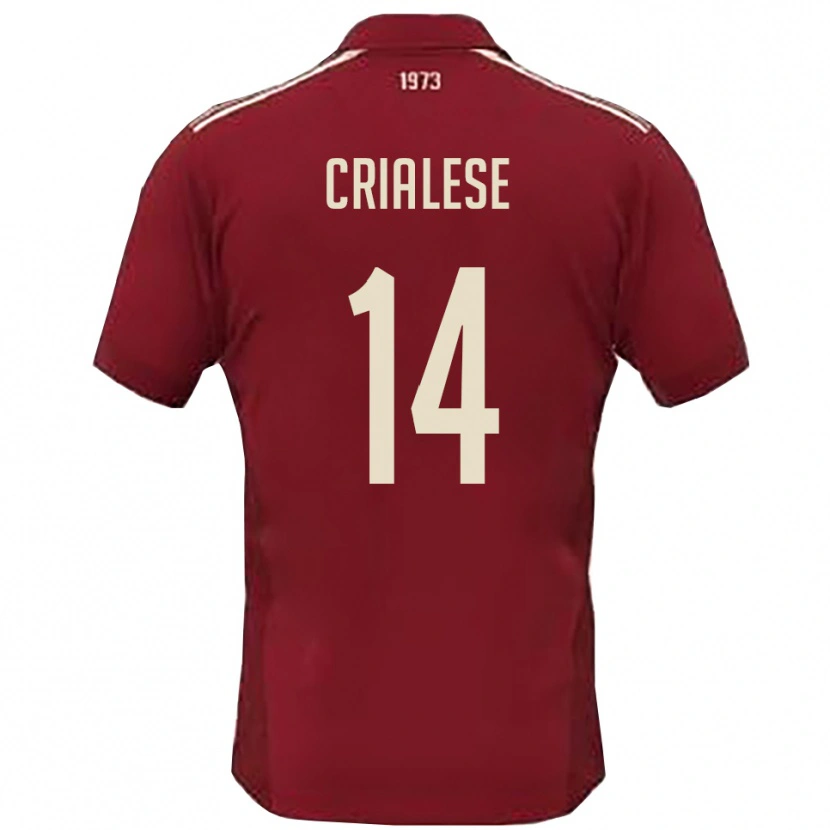 Danxen Kvinder Carlo Crialese #14 Bourgogne Hvid Hjemmebane Spillertrøjer 2025/26 Trøje T-Shirt