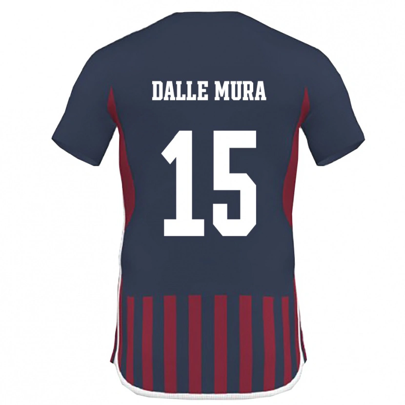 Danxen Kvinder Christian Dalle Mura #15 Mørkeblå Rød Hjemmebane Spillertrøjer 2025/26 Trøje T-Shirt