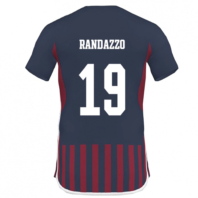 Danxen Kvinder Alessandro Randazzo #19 Mørkeblå Rød Hjemmebane Spillertrøjer 2025/26 Trøje T-Shirt