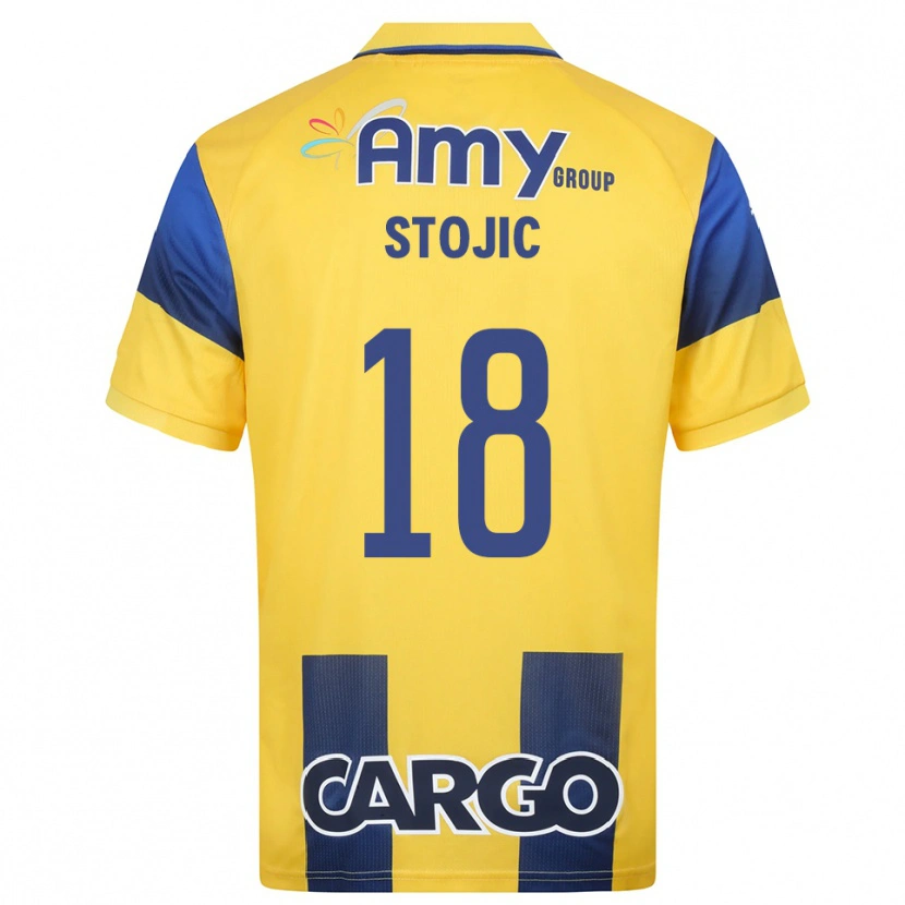 Danxen Kvinder Nemanja Stojic #18 Gul Mørkeblå Hjemmebane Spillertrøjer 2025/26 Trøje T-Shirt