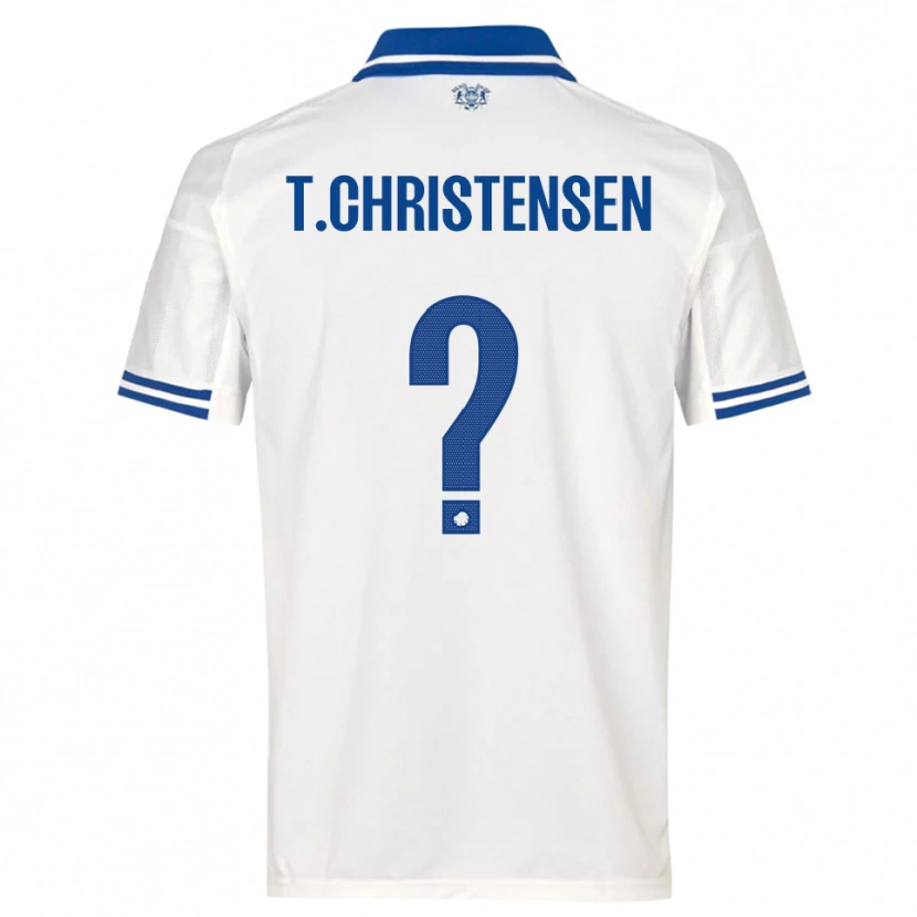 Danxen Kvinder Tristan Christensen #0 Hvid Blå Hjemmebane Spillertrøjer 2025/26 Trøje T-Shirt