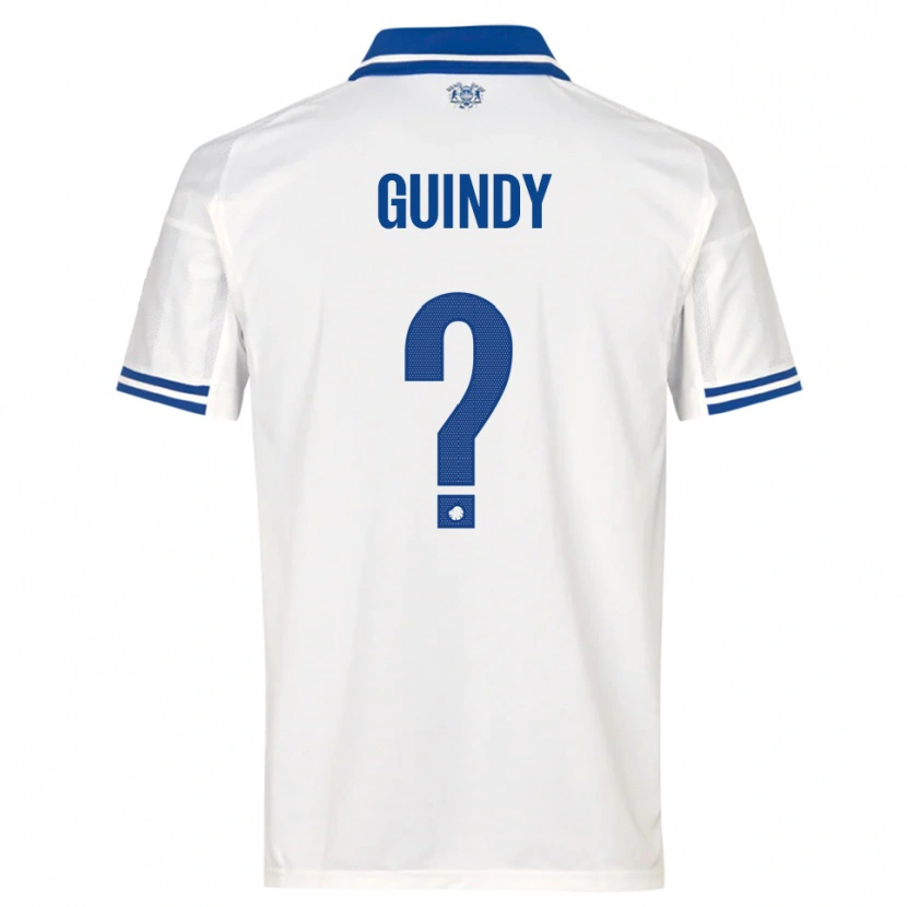 Danxen Kvinder Eliot Guindy #0 Hvid Blå Hjemmebane Spillertrøjer 2025/26 Trøje T-Shirt