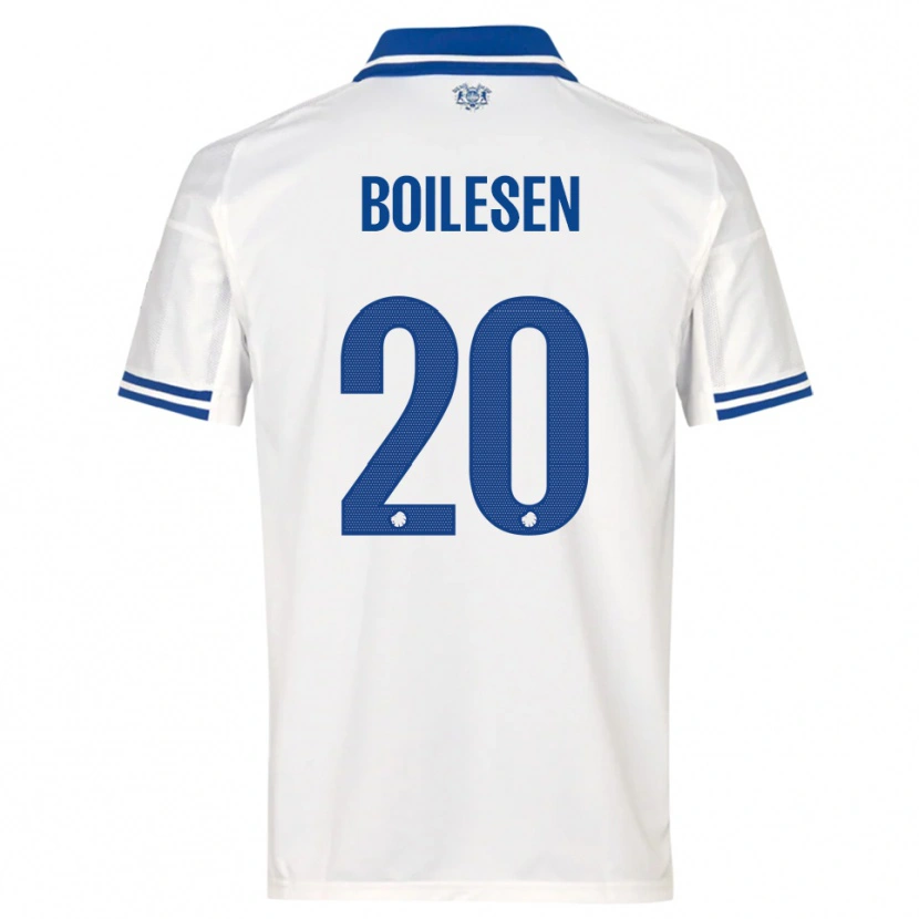 Danxen Kvinder Nicolai Boilesen #20 Hvid Blå Hjemmebane Spillertrøjer 2025/26 Trøje T-Shirt