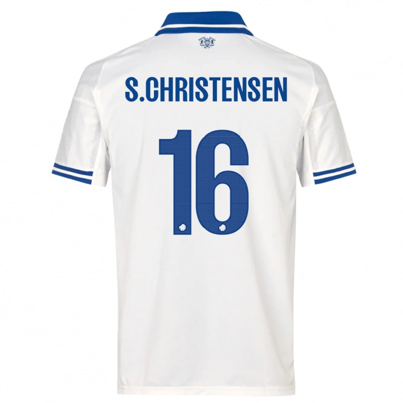 Danxen Kvinder Sebastian Christensen #16 Hvid Blå Hjemmebane Spillertrøjer 2025/26 Trøje T-Shirt