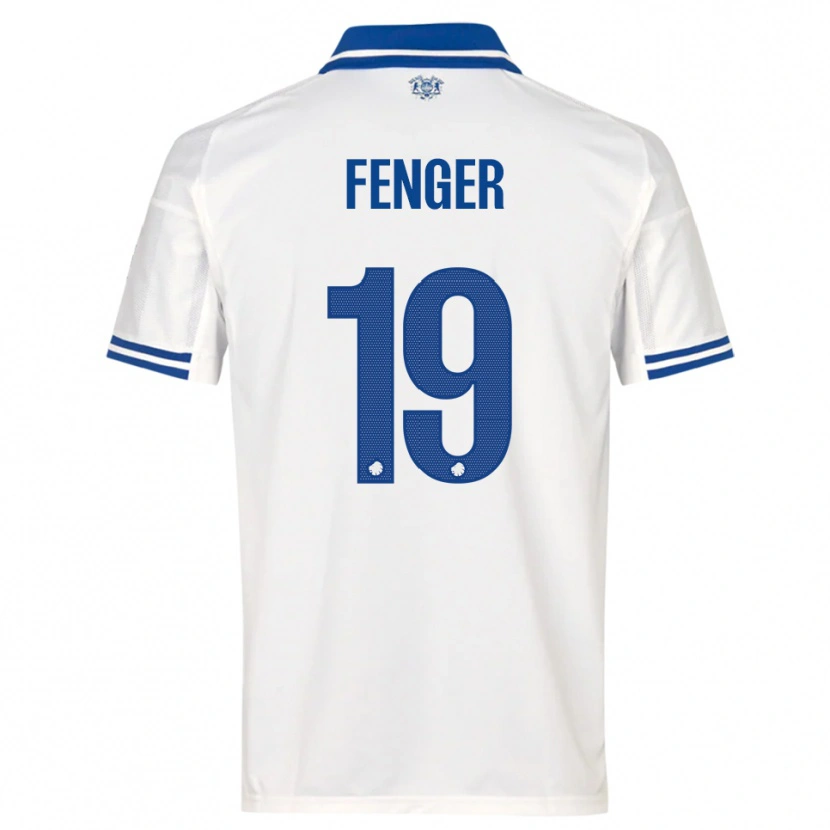 Danxen Kvinder Oskar Fenger #19 Hvid Blå Hjemmebane Spillertrøjer 2025/26 Trøje T-Shirt