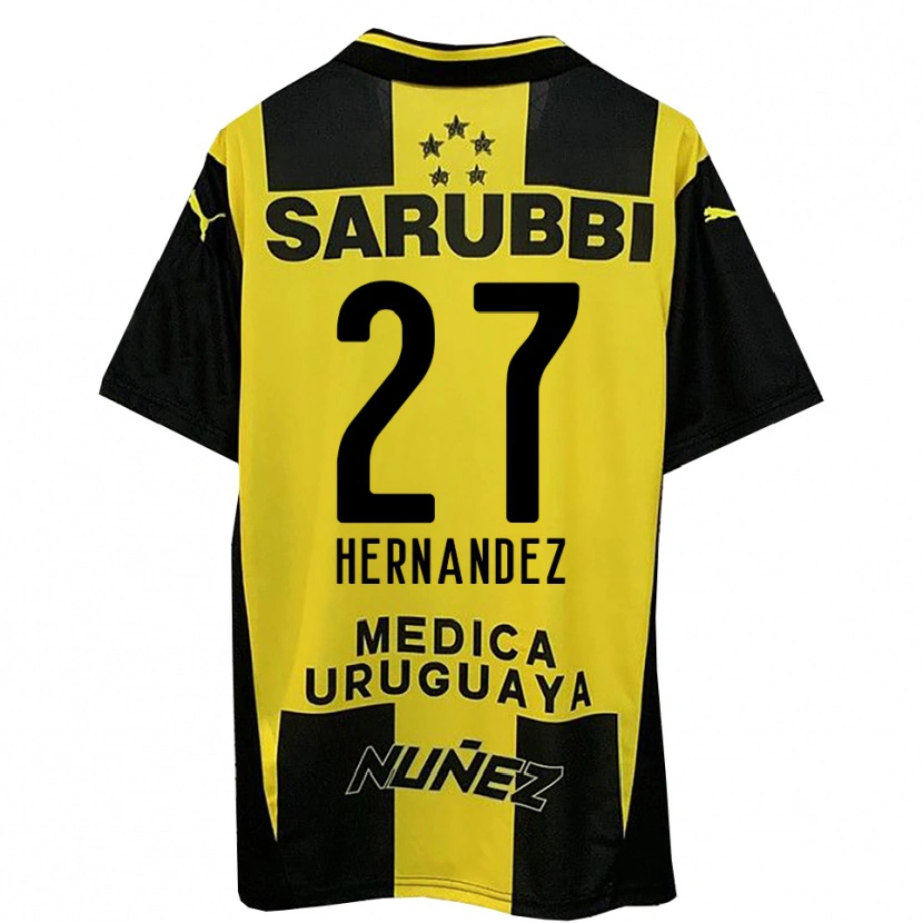 Danxen Kvinder Lucas Hernández #27 Gul Sort Hjemmebane Spillertrøjer 2025/26 Trøje T-Shirt