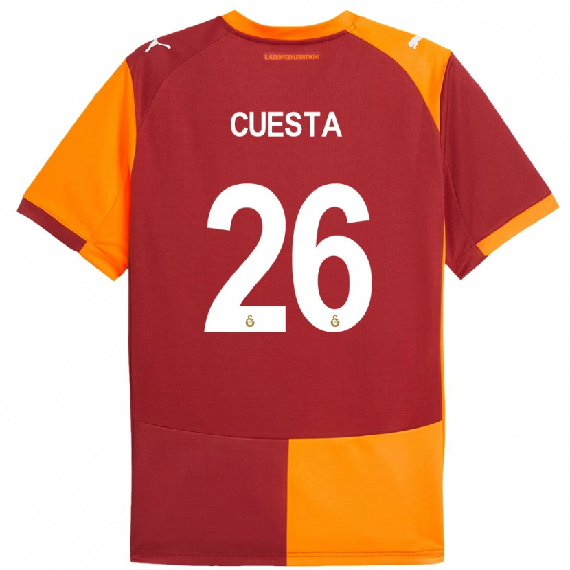 Danxen Kvinder Carlos Cuesta #26 Rød Orange Hjemmebane Spillertrøjer 2025/26 Trøje T-Shirt