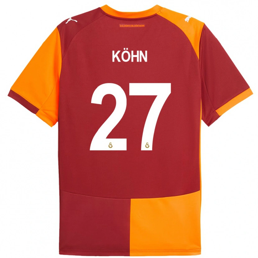 Danxen Kvinder Derrick Köhn #27 Rød Orange Hjemmebane Spillertrøjer 2025/26 Trøje T-Shirt