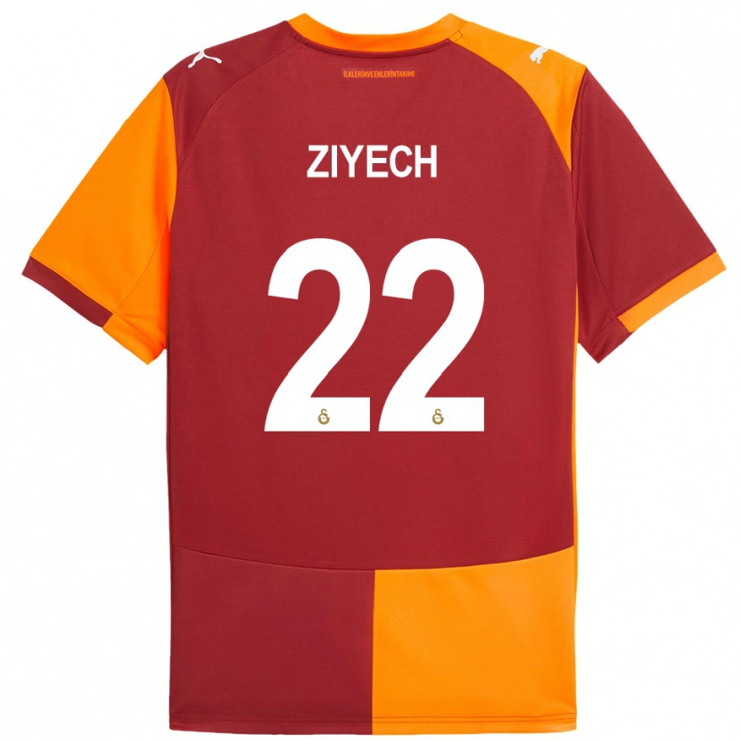 Danxen Kvinder Hakim Ziyech #22 Rød Orange Hjemmebane Spillertrøjer 2025/26 Trøje T-Shirt