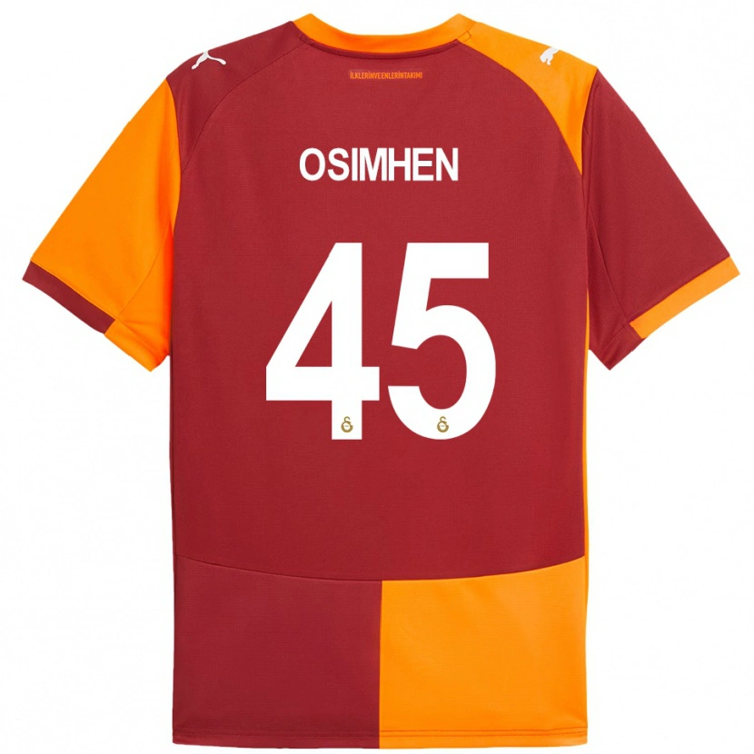 Danxen Kvinder Victor Osimhen #45 Rød Orange Hjemmebane Spillertrøjer 2025/26 Trøje T-Shirt