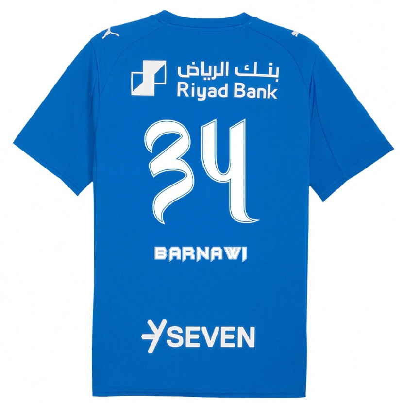 Danxen Kvinder Saleh Barnawi #34 Blå Hvid Hjemmebane Spillertrøjer 2025/26 Trøje T-Shirt