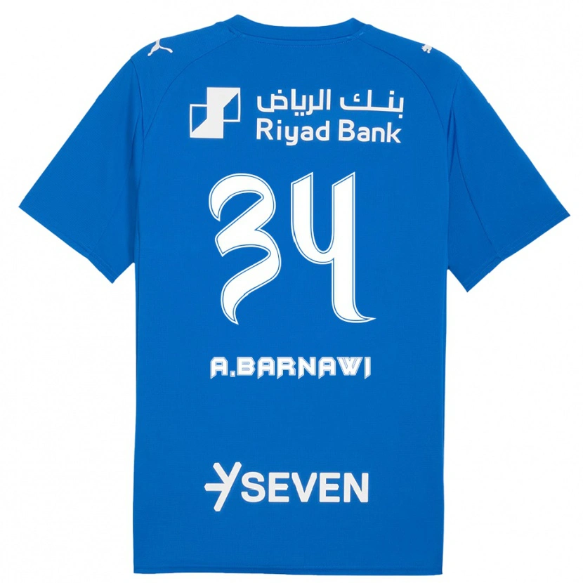Danxen Kvinder Abdulsalam Barnawi #34 Blå Hvid Hjemmebane Spillertrøjer 2025/26 Trøje T-Shirt