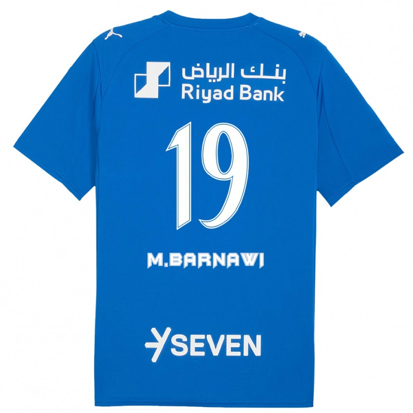 Danxen Kvinder Mukhtar Barnawi #19 Blå Hvid Hjemmebane Spillertrøjer 2025/26 Trøje T-Shirt