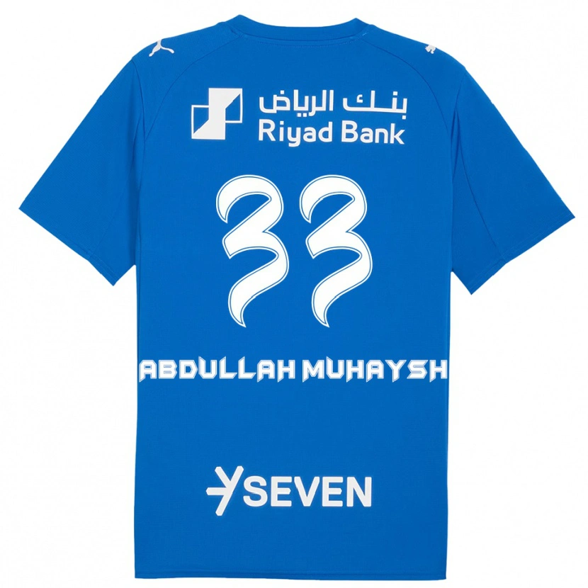 Danxen Kvinder Mohammed Abdullah Muhaysh #33 Blå Hvid Hjemmebane Spillertrøjer 2025/26 Trøje T-Shirt
