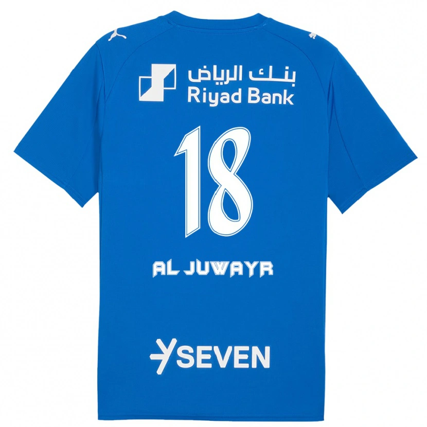 Danxen Kvinder Musab Al-Juwayr #18 Blå Hvid Hjemmebane Spillertrøjer 2025/26 Trøje T-Shirt