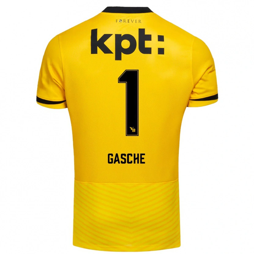 Danxen Kvinder Bastian Gasche #1 Gul Sort Hjemmebane Spillertrøjer 2025/26 Trøje T-Shirt