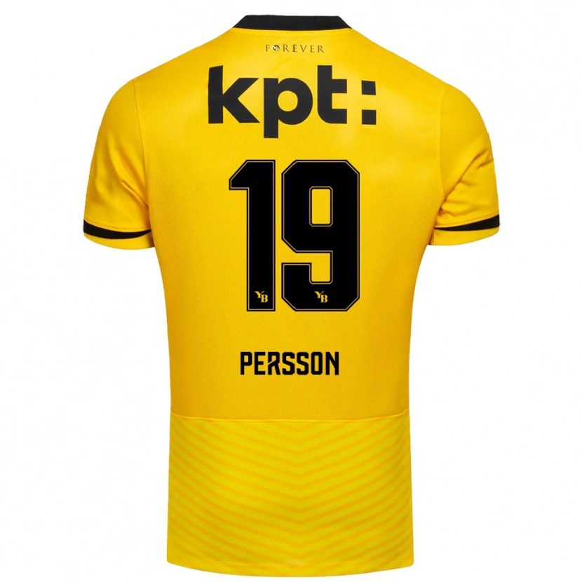 Danxen Kvinder Noah Persson #19 Gul Sort Hjemmebane Spillertrøjer 2025/26 Trøje T-Shirt