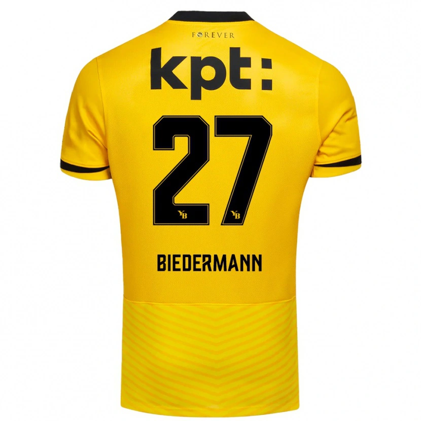 Danxen Kvinder Tamara Biedermann #27 Gul Sort Hjemmebane Spillertrøjer 2025/26 Trøje T-Shirt