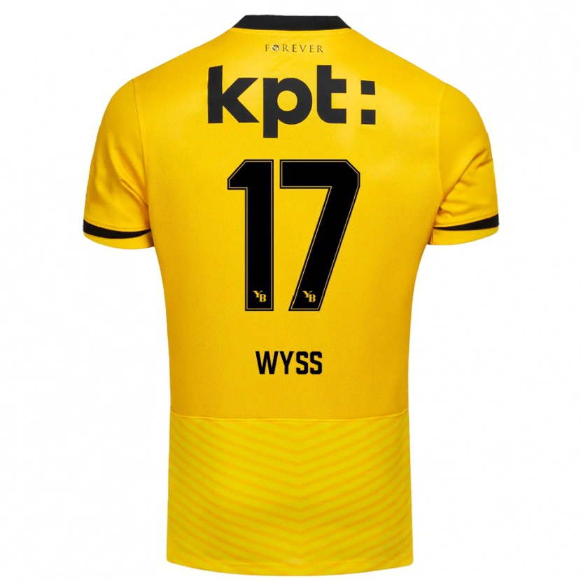 Danxen Kvinder Ryan Wyss #17 Gul Sort Hjemmebane Spillertrøjer 2025/26 Trøje T-Shirt