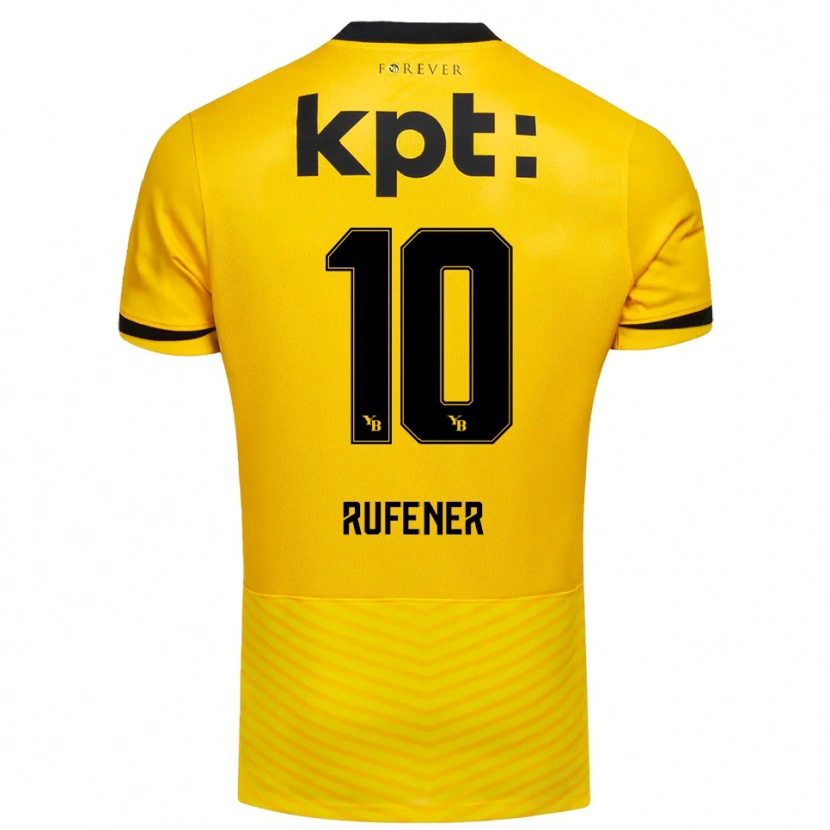 Danxen Kvinder Elio Rufener #10 Gul Sort Hjemmebane Spillertrøjer 2025/26 Trøje T-Shirt