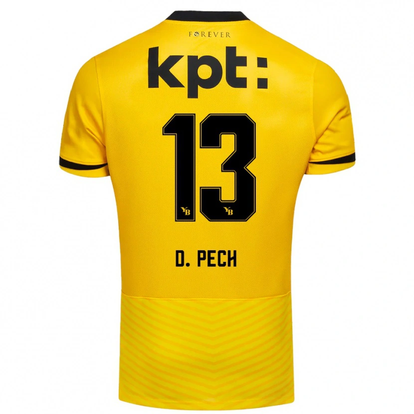 Danxen Kvinder Dominik Pech #13 Gul Sort Hjemmebane Spillertrøjer 2025/26 Trøje T-Shirt