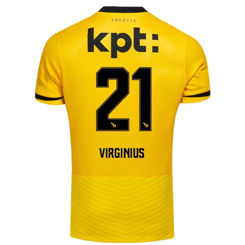 Danxen Kvinder Alan Virginius #21 Gul Sort Hjemmebane Spillertrøjer 2025/26 Trøje T-Shirt
