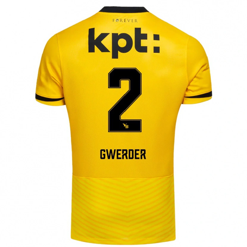 Danxen Kvinder Fabrice Gwerder #2 Gul Sort Hjemmebane Spillertrøjer 2025/26 Trøje T-Shirt