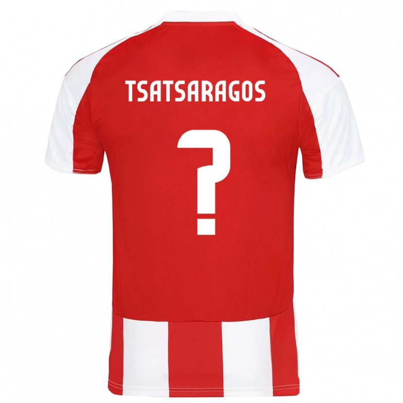 Danxen Kvinder Giannis Tsatsaragos #0 Rød Hvid Hjemmebane Spillertrøjer 2025/26 Trøje T-Shirt