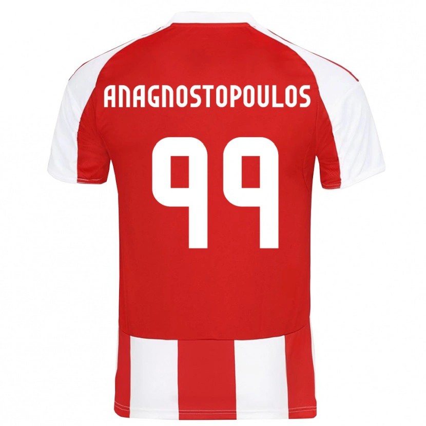 Danxen Kvinder Alexandros Anagnostopoulos #99 Rød Hvid Hjemmebane Spillertrøjer 2025/26 Trøje T-Shirt
