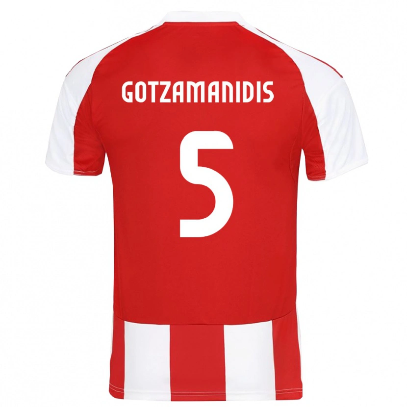 Danxen Kvinder Nikolaos Gotzamanidis #5 Rød Hvid Hjemmebane Spillertrøjer 2025/26 Trøje T-Shirt