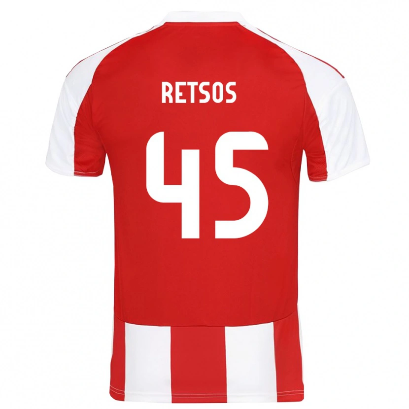 Danxen Kvinder Panagiotis Retsos #45 Rød Hvid Hjemmebane Spillertrøjer 2025/26 Trøje T-Shirt