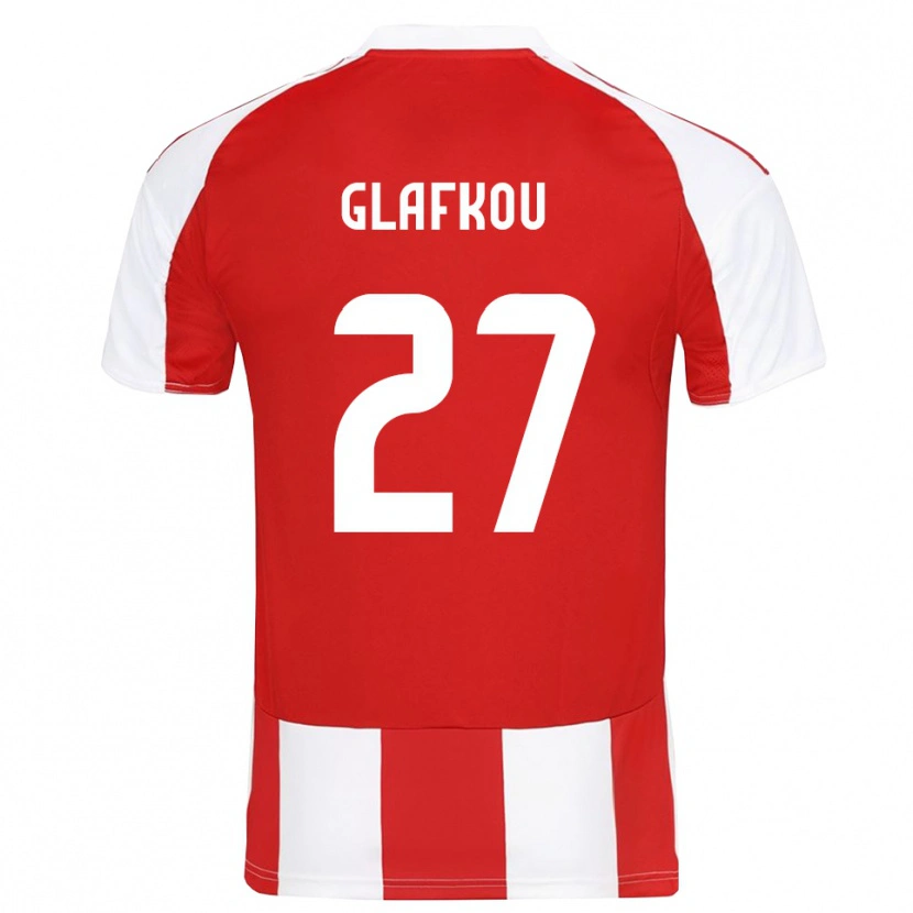 Danxen Kvinder Anastasis Glafkou #27 Rød Hvid Hjemmebane Spillertrøjer 2025/26 Trøje T-Shirt