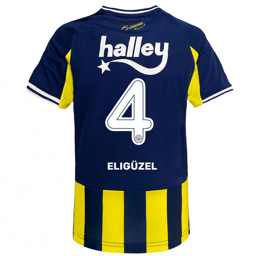 Danxen Kvinder Boran Eligüzel #4 Gul Mørkeblå Hvid Hjemmebane Spillertrøjer 2025/26 Trøje T-Shirt